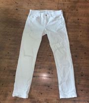 Pilcro and the Letterpress white slim boyfriend size 26 jeans