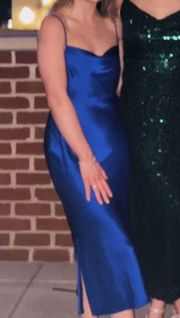 Royal Blue Satin Dress