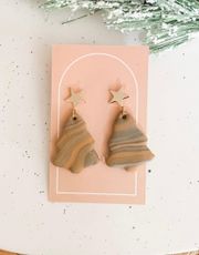 Clay Christmas Tree Earrings 