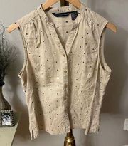 Womens sleeveless 100% linen top by Saint Tropez West size large