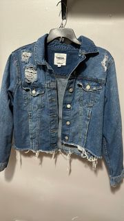 Distressed Denim Jean Jacket