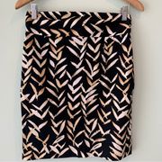 Grace Elements Leaf Print Stretch Career Skirt 6