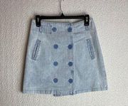 She and Sky Blue Jean Skirt Button Up Closure Size Small New with Tags