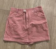 Pink Corduroy Mini Skirt 