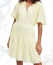 NWT Scotch & Soda Yellow Midi Length Paneled Gathered Dress