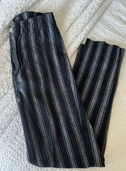 Brandy Melville Black & Grey Striped Pants