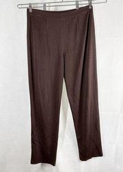 Exclusively Misook Brown Pull On Stretchy Brown Pants Size Medium