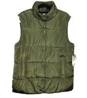 NWT Ci Sono by Cavalini Olive Green Puffer Vest - XL