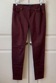 Burgundy Ultra Slim Low Rise Skinny Denim Jeans 6