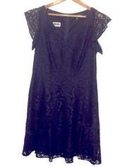 Lauren by Ralph Lauren blue fit & flare lace dress size 14