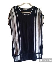 Maude Vivante Striped Boxy Oversized Sleeveless Blouse Top