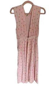 & other stories floral pink front cross midi dress size 10