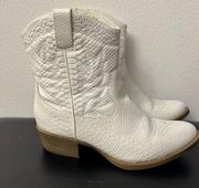 Women's Pistol Western Cowboy Boot White Low Mid Booties