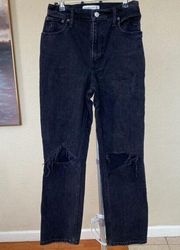 Abercrombie & Fitch  The ‘90s Straight Ultra High Rise Jean Black curve love 2 26