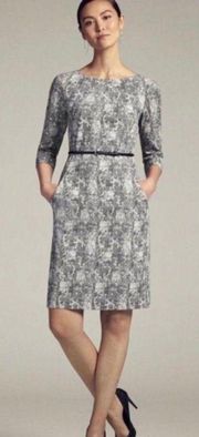 MM Lafleur Crackle Pattern No Belt Etsuko Shift Dress  Size 2