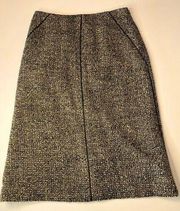 Talbots 4 Petite Wool Tweed Lined Pencil Shirt Zip Back EUC Business Suits