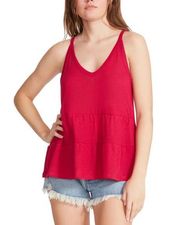 NWT BB Dakota Sun City Tank Top IN BRIGHT ROSE Rayon Linen