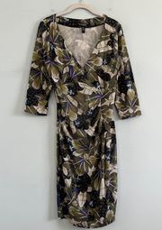 Diane Von Furstenburg for  Green Floral Silk Dress