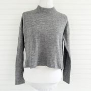 Ambiance Apparel Gray Mock Neck Knit Sweater