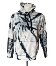 Earthbound Trading Navy Blue & White Tie Dye Hoodie, Sz Small