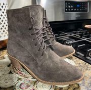 NWOT  Lace Up Suede Boots Size 7.5