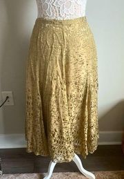 Soft Surroundings Crinkle Velvet and Satin Maxi Skirt