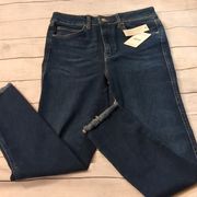 Freep people deep indigo fringe ankle jeans size 30