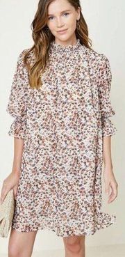 HAYDEN Medium Dress Los Angeles Printed Smock Neck Dress Cottage Floral NWT