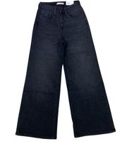 SO Juniors Jeans Sz 1 25 Super High Rise Wide Leg Cropped Black Denim NEW