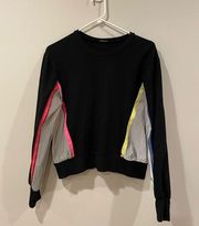 Colorblock Reflective Trim Sweatshirt Glow Neon Pullover Women’s size S