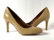 Corso como del Beige Leather Patent Pump Size 8.5