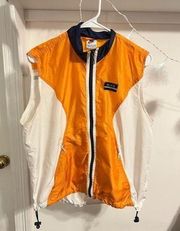 Vintage 90s Nike Running Vest Windbreaker Sleeveless Orange White