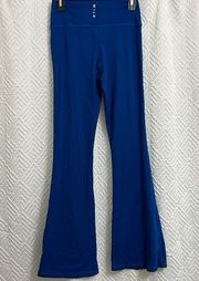 NWOT Wilo The Label Blue Flare Yoga Pants Size Small