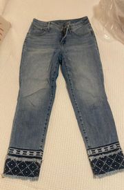Jeans With Embroidered Cuffs