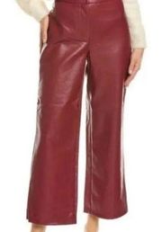 Bagatelle Collection Currant Faux Leather Wide Leg Crops Size Medium