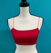 Pretty Little Thing New with tags  red crepe spaghetti strap bandeau crop top