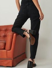 NA-KD Black Ripped Detail Mom Jeans Size 36 US Size 27