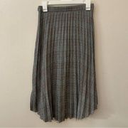 POL Plaid Midi Skirt Raw Hem