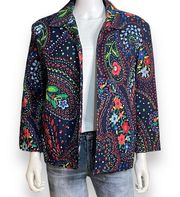 Alfred Dunner Petite Jacket Secret Garden Blazer 18P, Floral Open Front, Paisley