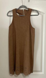 brown suede dress