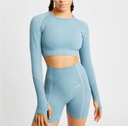 AYBL Reflex Seamless Long Sleeve Crop Top - Teal