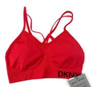 DKNY Womens Sports Bar Strappy Bright Melon Pink XS NWT