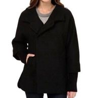 Black Asymmetrical Coat w/Knit Sleeves (Black Basket) Size 10