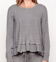 Sundry Grey Tiered Sweatshirt