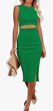 green midi dress