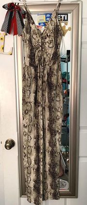 snake print jumpsuit