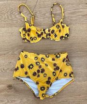 Solid & Striped The Ginger Underwired Bikini in Yellow Daisy