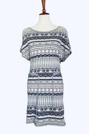 Fair Isle Geometric Sweater Mini Dress