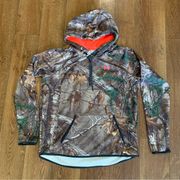 Under Armour ColdGear Realtree Camo Pullover Hoodie Hooded Sweatshirt Womens L