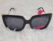 NWT Betsey Johnson Large Sunglasses with Gold Butterfly Wings